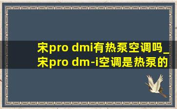 宋pro dmi有热泵空调吗_宋pro dm-i空调是热泵的吗